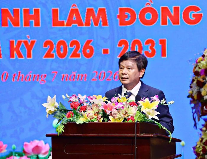 Nhà báo Trần Trọng Dũng - Phó Chủ tịch Hội Nhà báo Việt Nam phát biểu tại Đại hội.