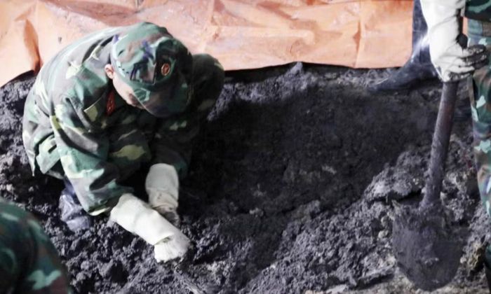 Một số hình ảnh từ địa điểm tìm kiếm, quy tập hài cốt liệt sỹ ở công viên Lê Thị Riêng