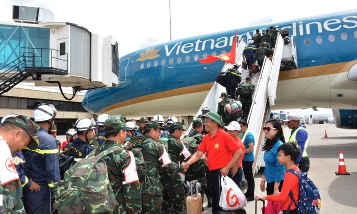 Đoàn Việt Nam hoàn thành nhiệm vụ cứu hộ sau thảm họa động đất tại Venezuela. (Ảnh: Bộ Quốc phòng)