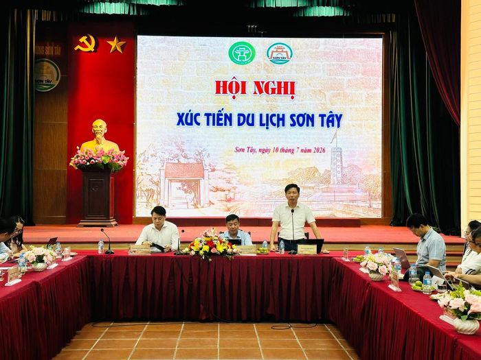 Hội nghị xúc tiến du lịch Sơn Tây. Ảnh: Hoàng Quyên