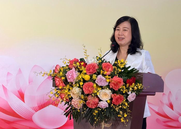 Đồng chí Đào Hồng Lan, Ủy viên Trung ương Đảng, Bộ trưởng Bộ Y tế phát biểu. Ảnh: Hà Nam