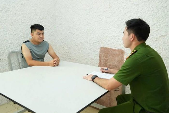 Đối tượng Nghĩa tại cơ quan công an - (ảnh CAPT).