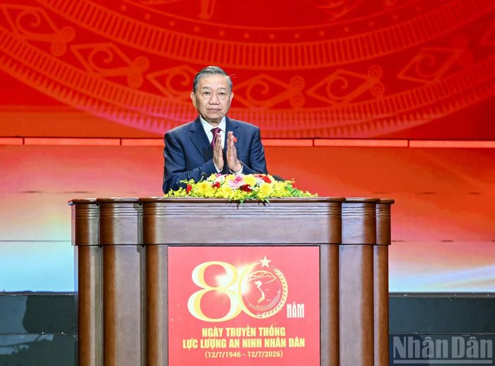 Tổng Bí thư, Chủ tịch nước Tô Lâm phát biểu tại Lễ kỷ niệm.