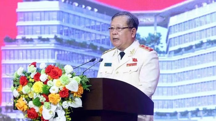 Trung tướng Phạm Đăng Khoa, Cục trưởng Cục Quản lý xuất nhập cảnh phát biểu.