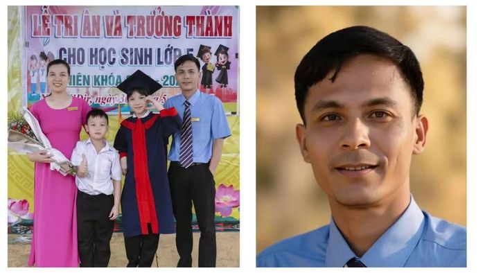 Thầy Hồ Sỹ Nhất - giáo viên Trường Tiểu học Kim Đồng, người trực tiếp tham gia tìm kiếm các học sinh gặp nạn. (Ảnh: Nhân vật cung cấp)