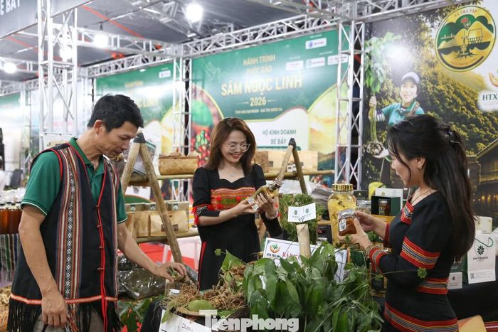 Từ khoảng 18h, khu vực các gian hàng đã bắt đầu tấp nập khách mua. Vì được tổ chức ở khu vực trung tâm thành phố nên rất đông du khách trong nước và quốc tế cũng ghé lại để tham quan các gian hàng, ngắm những gốc sâm, bình rượu sâm tiền tỷ, các loại nấm quý, trầm hương, dược liệu…