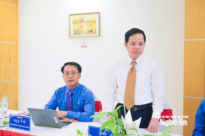 Đồng chí Phan Sỹ Cường - Phó Chủ tịch Ủy ban MTTQ tỉnh Nghệ An phát biểu tại buổi tọa đàm. Ảnh: Thanh Hà