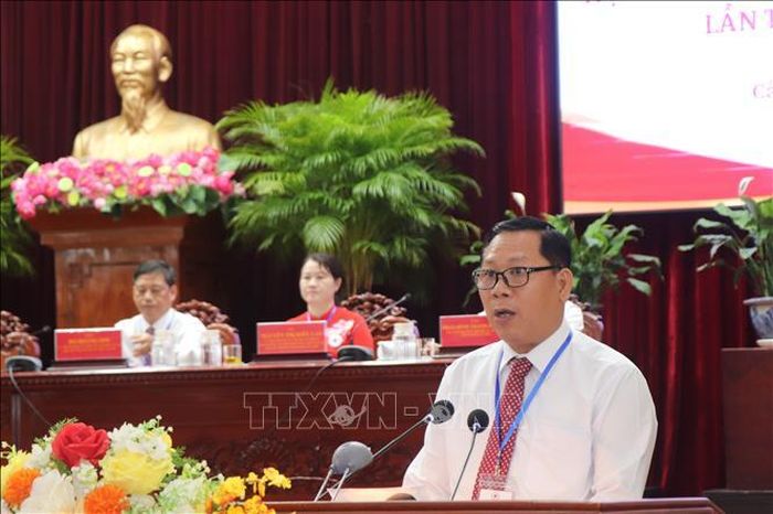 Ông Lê Nguyễn Sinh Nhựt, Phó Chủ tịch Ủy ban MTTQ Việt Nam thành phố được bầu giữ chức Chủ tịch Hội Chữ thập đỏ thành phố Cần Thơ nhiệm kỳ 2026 - 2030 phát biểu.