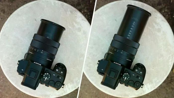 Khi bật nguồn, ống kính mở rộng về vị trí 24mm và tiếp tục kéo dài đáng kể khi zoom đến 600mm