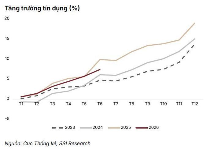 Tín dụng tiếp tục tăng trưởng mạnh qua các năm.