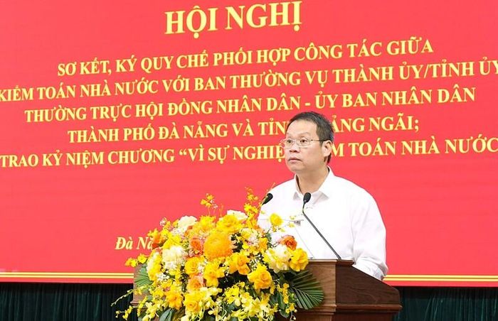 Phó Bí thư Thành ủy, Chủ tịch UBND TP. Đà Nẵng Nguyễn Mạnh Hùng phát biểu tại lễ ký kết. Ảnh: SAV