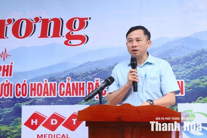 PGS.TS. BS. Hoàng Bùi Hải, Phó Chủ nhiệm Thường trực CLB thầy thuốc xứ Thanh tại Hà Nội, Giám đốc Trung tâm cấp cứu và Hồi sức tích cực, Bệnh viện Đại học Y Hà Nội phát biểu khai mạc chương trình.