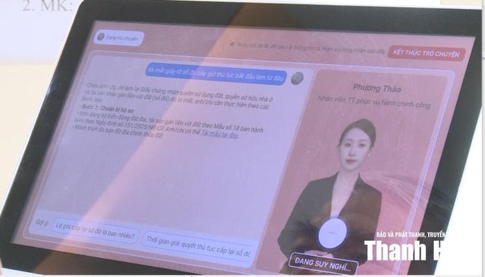 Công cụ trí tuệ nhân tạo (AI) phục vụ người dân thực hiện thủ tục hành chính tại Trung tâm Phục vụ hành chính công xã Triệu Sơn