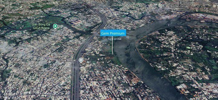 Vị trí khu đất thể hiện trên bản đồ Google vệ tinh.