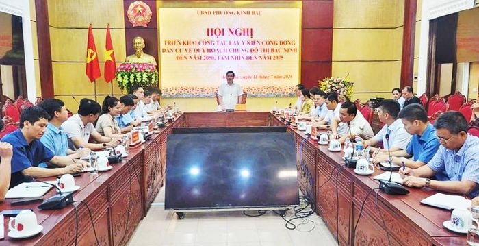 Sáng 11/7, Ủy ban nhân dân phường Kinh Bắc triển khai công tác lấy ý kiến cộng đồng dân cư về quy hoạch chung đô thị Bắc Ninh đến năm 2050, tầm nhìn đến năm 2075. Phường phấn đấu hoàn thành công tác lấy phiếu ý kiến cộng đồng dân cư theo kế hoạch của tỉnh.