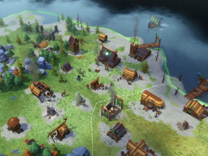 Một ngôi làng trong Northgard: Definitive Edition.