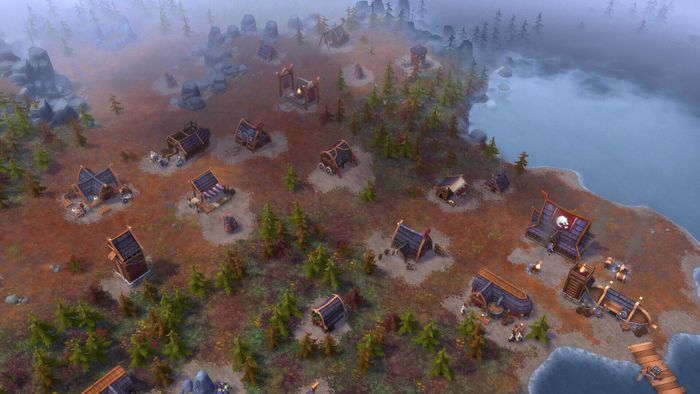 Hình ảnh các công trình nhà ở trong Northgard: Definitive Edition.