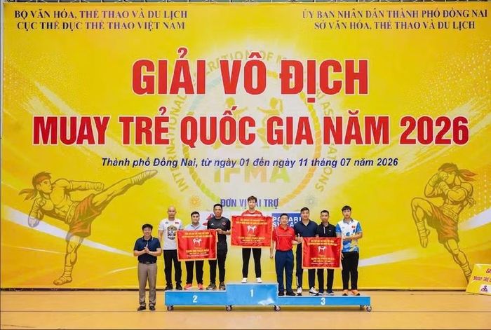  Gia Lai xếp thứ ba toàn đoàn lứa tuổi 12-13 ở Giải Vô địch Muay quốc gia. Ảnh: Thiên Bình 