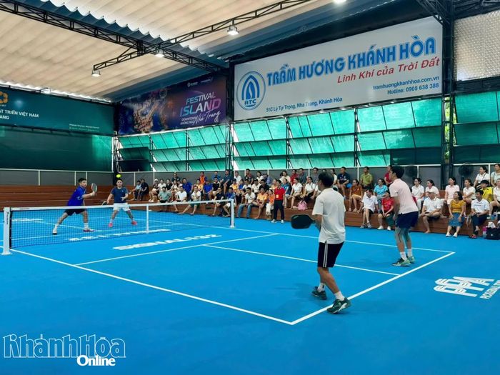 Các vận động viên thi đấu môn pickleball.