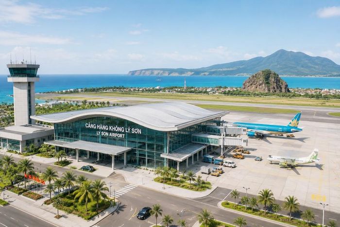 Phối cảnh Cảng hàng không Lý Sơn. Ảnh minh họa