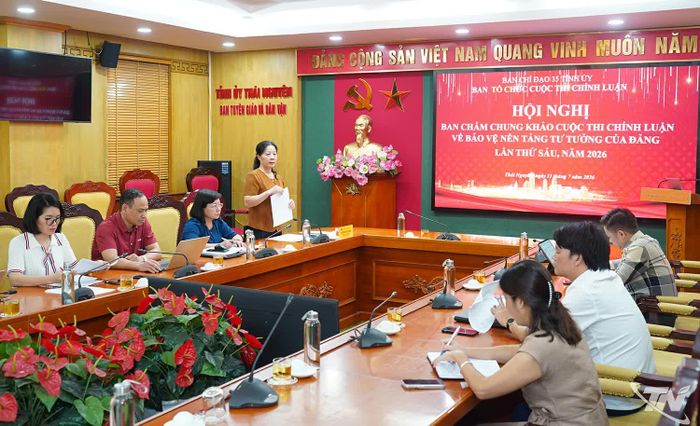 Hội nghị Ban chấm chung khảo Cuộc thi chính luận bảo vệ nền tảng tư tưởng của Đảng cấp tỉnh năm 2026.
