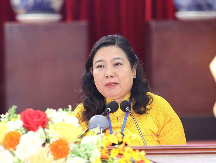 Phó Bí thư Thành ủy TP. Cần Thơ Hồ Thị Cẩm Đào phát biểu chỉ đạo tại đại hội
