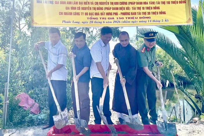 Công an xã Phước Long khởi công xây dựng Cầu Kênh 4000 tại ấp Phước Hòa A.