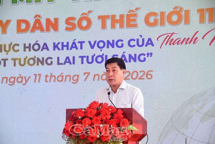 Ông Nguyễn Chí Thanh, Giám đốc Sở Y tế, phát động hưởng ứng Ngày Dân số Thế giới năm 2026.