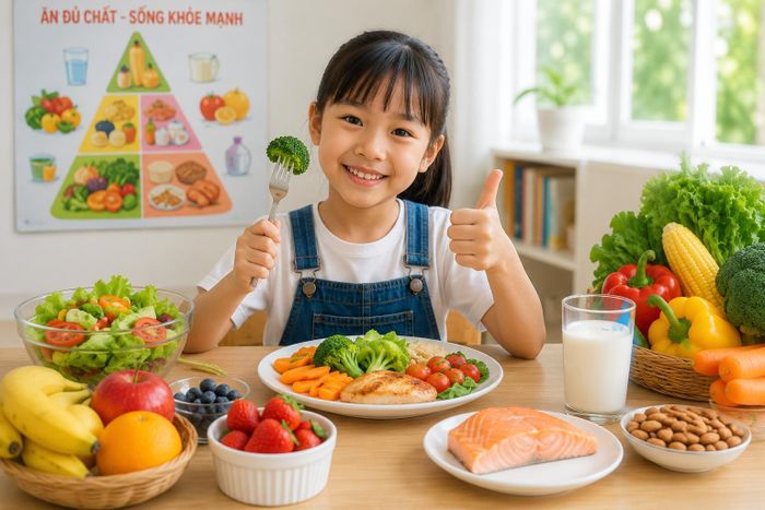 Trẻ cần có chế độ dinh dưỡng lành mạnh, hợp lý.