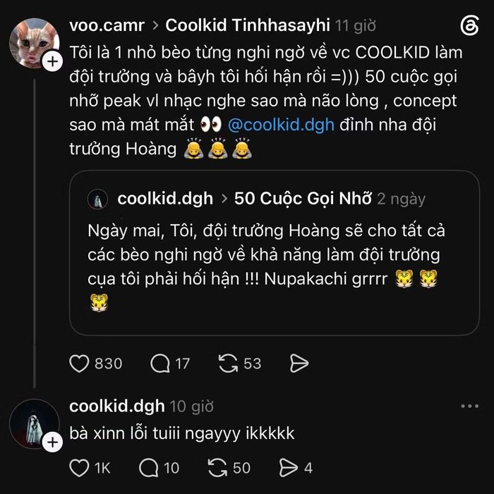 Màn "đòi công bằng" của CoolKid khiến fan chỉ biết "cười trừ".