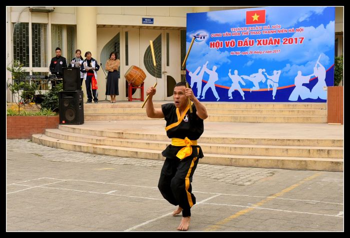 Biểu diễn võ cổ truyền tại Hội võ đầu xuân năm 2017. Ảnh tư liệu