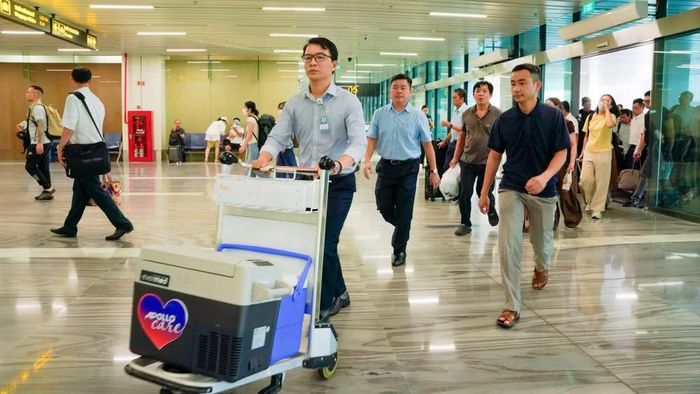 Vận chuyển tim hiến từ sân bay quốc tế Nội Bài về Thành phố Hồ Chí Minh.