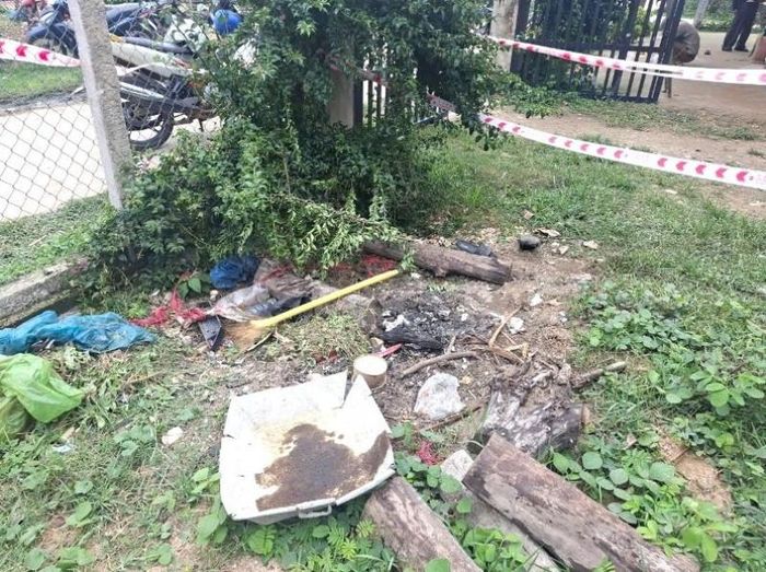 Hiện trường vụ nổ khiến anh N. tử vong. Ảnh: Công an Gia Lai