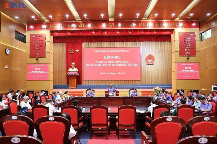 Quang cảnh Hội nghị tham vấn Hồ sơ chính sách của Dự án Bộ luật Tố tụng hình sự (sửa đổi).