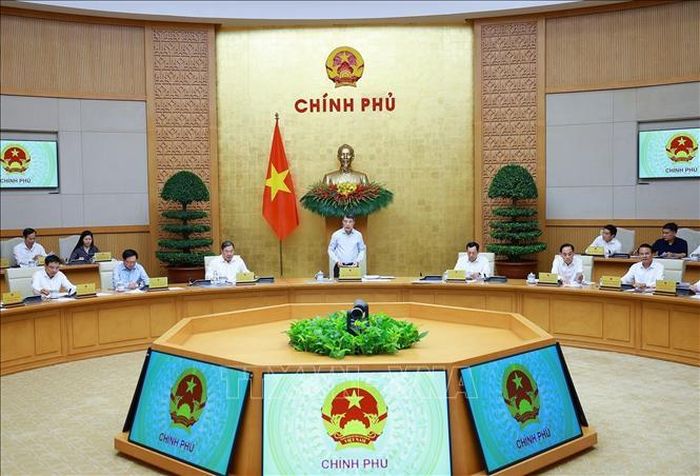 Phiên họp Chính phủ chuyên đề về xây dựng pháp luật tháng 7 năm 2026. Ảnh: Dương Giang/TTXVN