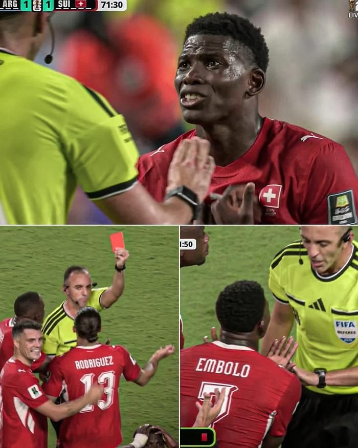 Embolo bị thẻ đỏ là quyết định đúng. Ảnh: ESPN