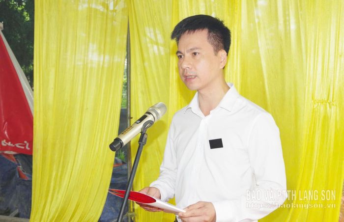 Bí thư Đảng ủy, Chủ tịch HĐND phường Kỳ Lừa phát biểu tại buổi lễ