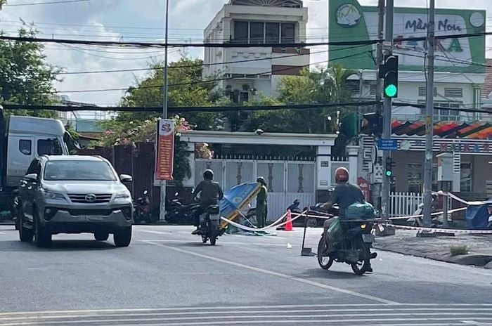 Hiện trường nơi phát hiện nạn nhân bị đâm tử vong.