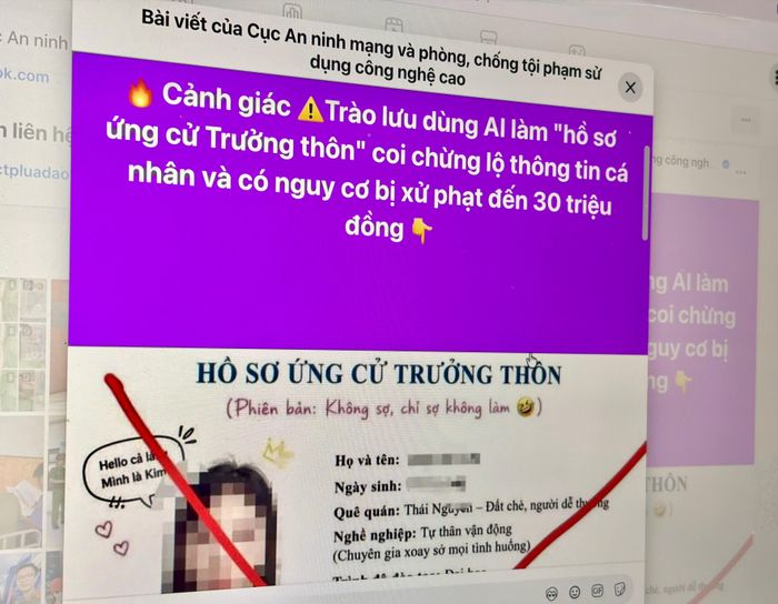 Trào lưu AI tạo "hồ sơ ứng cử Trưởng thôn" không chỉ tiềm ẩn nguy cơ lộ dữ liệu cá nhân mà còn có thể kéo theo rủi ro pháp lý. Ảnh: Quang Nam.