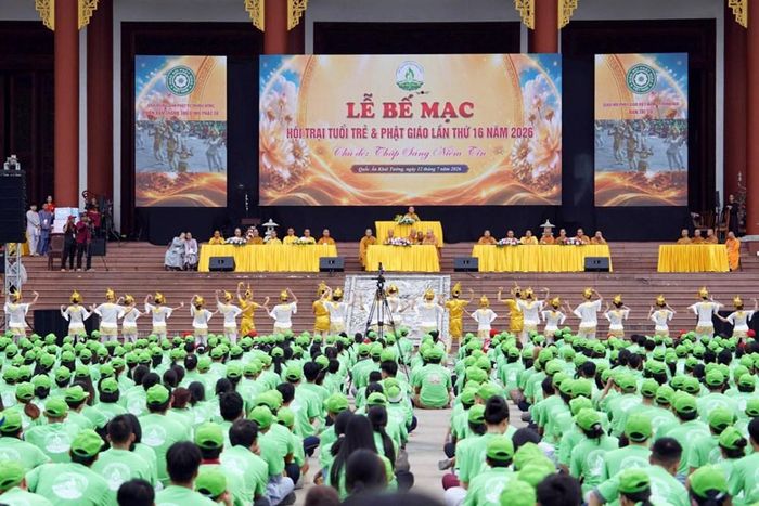 Lễ bế mạc Hội trại diễn ra tại chùa Quốc Ân Khải Tường (xã Long Phước, TP. Đồng Nai)