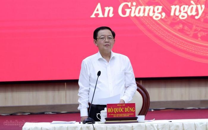 Phó Thủ tướng Hồ Quốc Dũng phát biểu kết luận buổi làm việc với tỉnh An Giang - Ảnh: VGP/Gia Huy