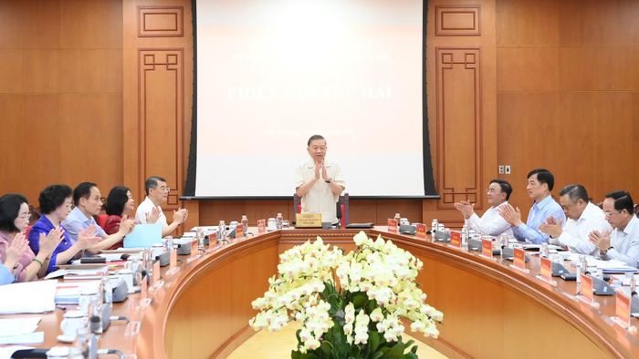 Tổng Bí thư, Chủ tịch nước Tô Lâm và các đồng chí lãnh đạo Đảng, Nhà nước dự Phiên họp thứ 2 của Ban Chỉ đạo Trung ương về phát triển văn hóa Việt Nam. (Ảnh: ĐĂNG KHOA)
