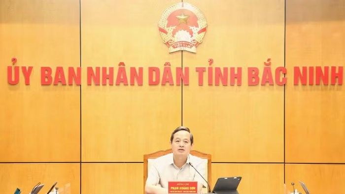 Chủ tịch Ủy ban nhân dân tỉnh Bắc Ninh Phạm Hoàng Sơn kết luận hội nghị.