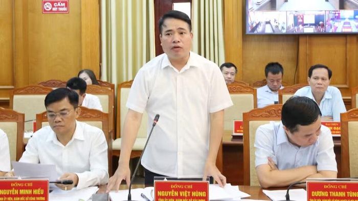 Giám đốc Sở Xây dựng tỉnh Bắc Ninh Nguyễn Việt Hùng phát biểu.
