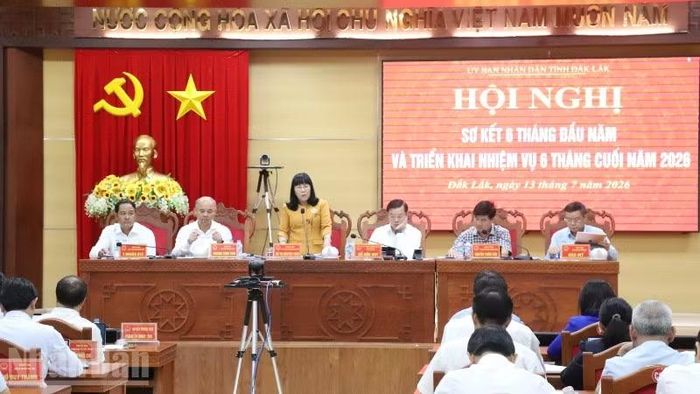 Phó Chủ tịch Thường trực Ủy ban nhân dân tỉnh Đắk Lắk Hồ Thị Nguyên Thảo trao đổi ý kiến tại hội nghị.