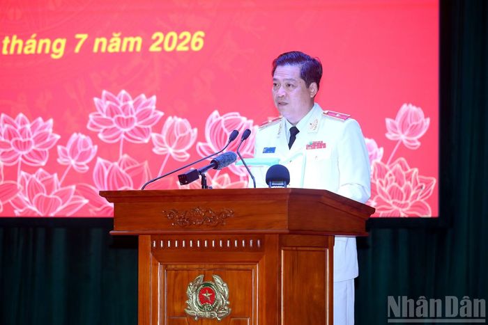 Thiếu tướng Nguyễn Thanh Trường, Cục trưởng Cục Cảnh sát quản lý trại giam, cơ sở giáo dục bắt buộc, trường giáo dưỡng (Bộ Công an) phát biểu tại cuộc làm việc.