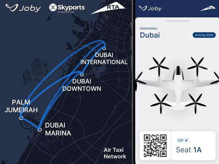 Bốn địa điểm Skyport đầu tiên đã được công bố kèm hình ảnh vé. Ảnh: Joby.