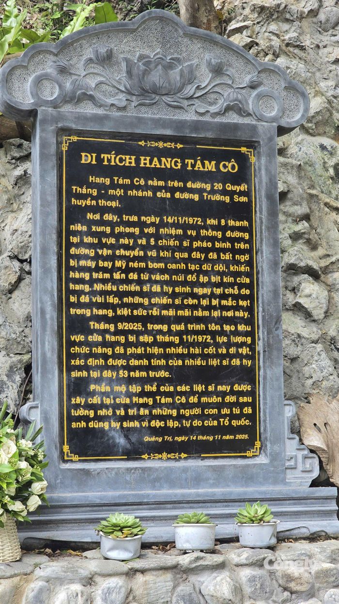 Di tích lịch sử quốc gia Hang Tám Cô, trên tuyến đường 20 Quyết Thắng