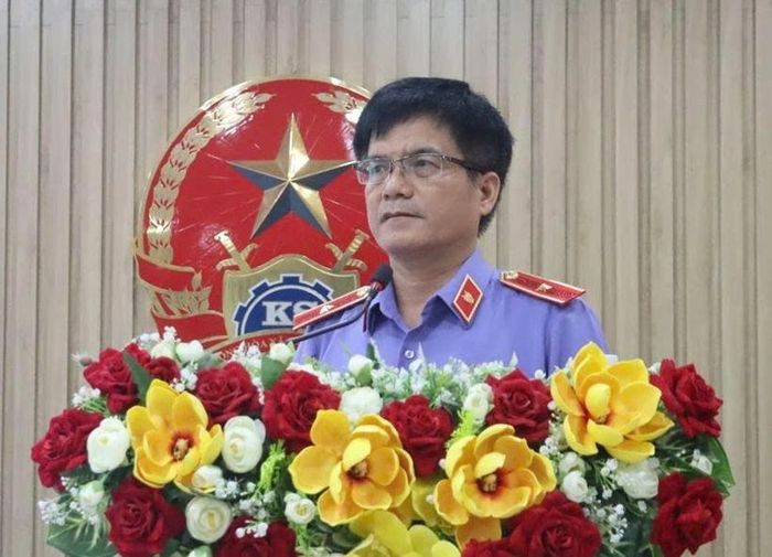  Đồng chí Phạm Trung Thuận, Viện trưởng VKSND tỉnh Đắk Lắk phát biểu chỉ đạo tại hội nghị triển khai thực hiện Nghị quyết 205.
