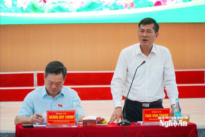 Phó Chủ tịch UBND tỉnh Thái Văn Thành phát biểu tại buổi làm việc. Ảnh: Bá Hậu